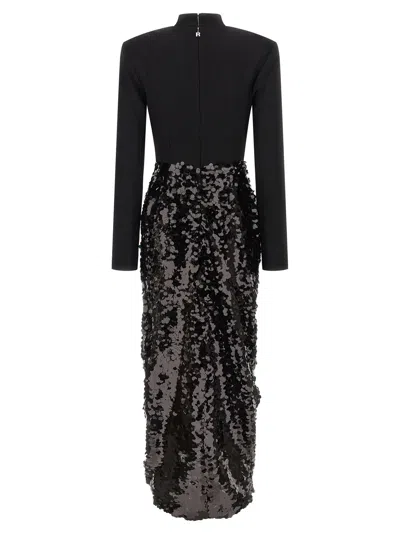 Rotate Birger Christensen Knotted Midi Dress In Black