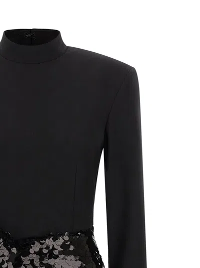 Rotate Birger Christensen Knotted Midi Dress In Black