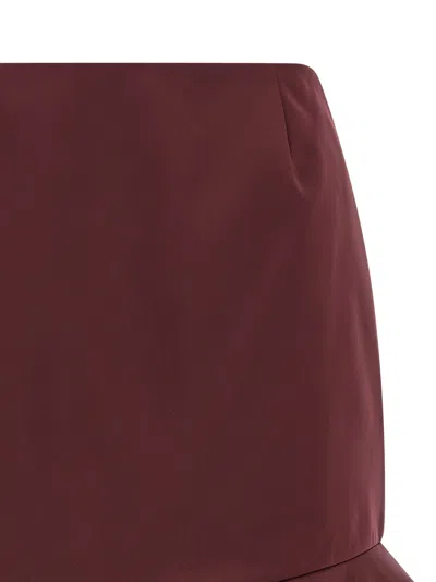 Rotate Birger Christensen Flounced Skirt In Burgundy