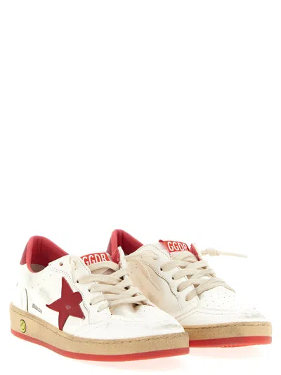 Golden Goose 'ball Star' Leather Sneakers Kids In Red