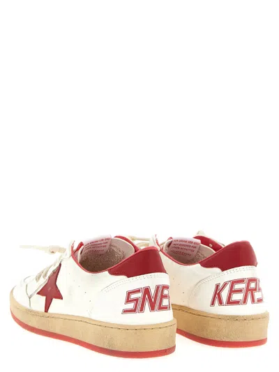 Golden Goose 'ball Star' Leather Sneakers Kids In Red