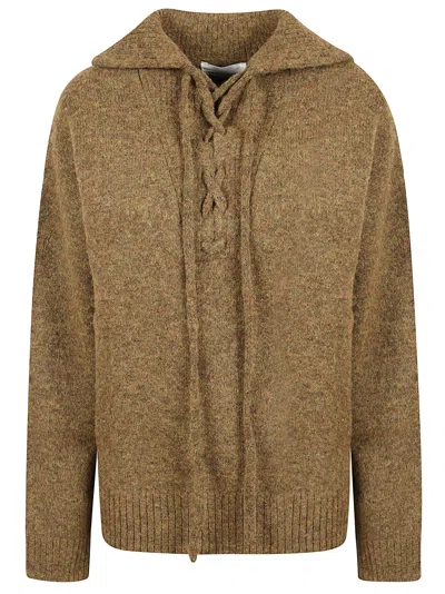 Isabel Marant Phylia Sweater With Laces In Brown