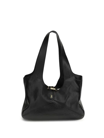 Chloé Women East-west Balloon Shoulder Bag In Black