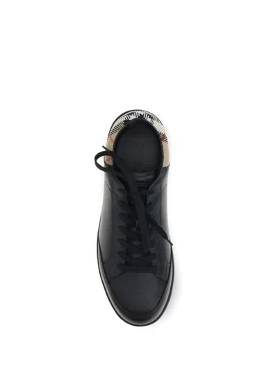 Burberry Set Leather Sneakers In Black