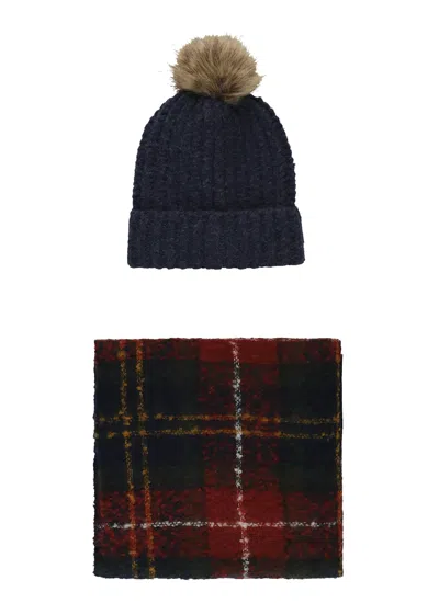 Barbour Saltburn Beanie And Scarf Two Pieces Set In Multi