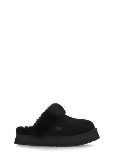 Ugg Slip-on Mules With Plush Fluffy Lining In Black