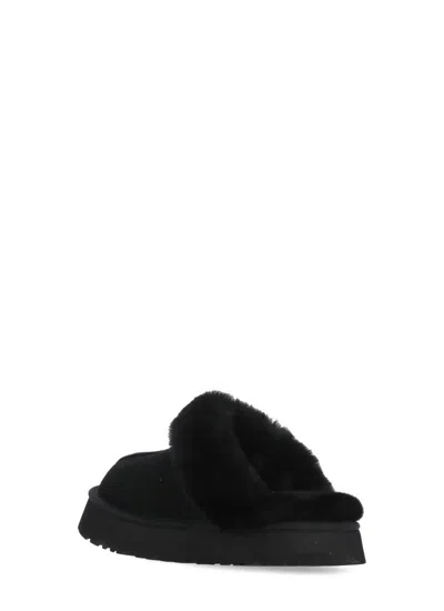 Ugg Slip-on Mules With Plush Fluffy Lining In Black