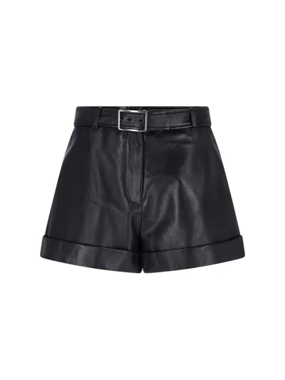 Sportmax Leather Shorts In Black
