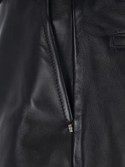 Sportmax Leather Shorts In Black