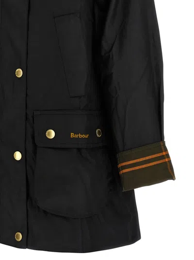 Barbour Waxed Cotton Casual Jacket With Corduroy Collar In Black