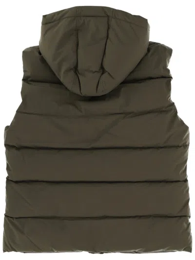 Pyrenex Hooded Sleeveless Padded Top Design In Green