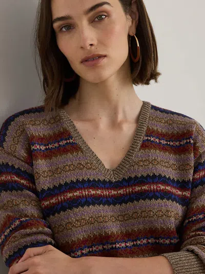 Ralph Lauren Round Neck Sweather With Logo In Brown