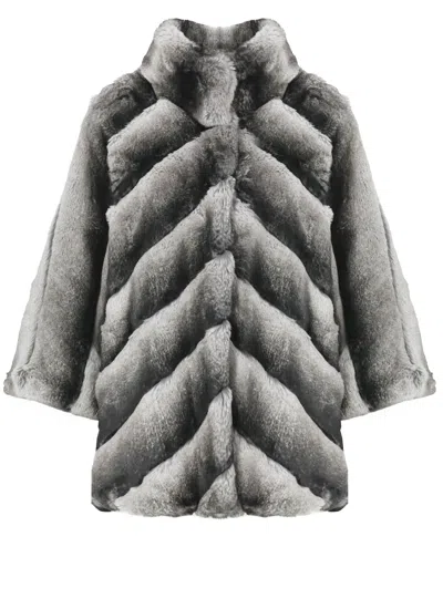 Betta Corradi Faux Fur Coat In Gray