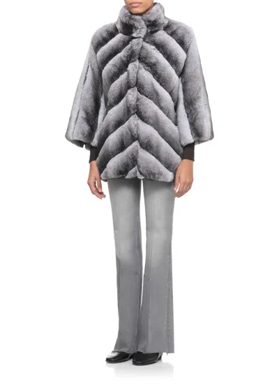 Betta Corradi Faux Fur Coat In Gray