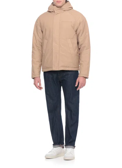 Canada Goose Reversible Hooded Boucle Padded Jacket In Brown