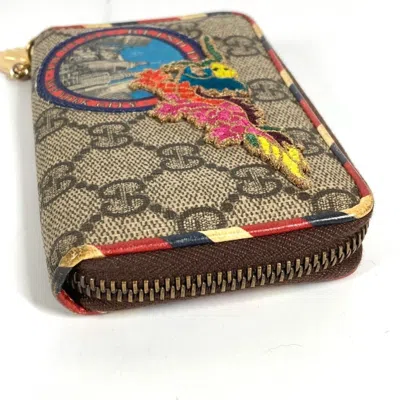 Pre-owned Gucci Gg Supreme Beige Multi-color Gg Supreme Coin Purse/coin Case ()