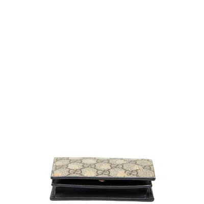 Pre-owned Gucci Gold Beige Brown Pvc Wallet (bi-fold) ()