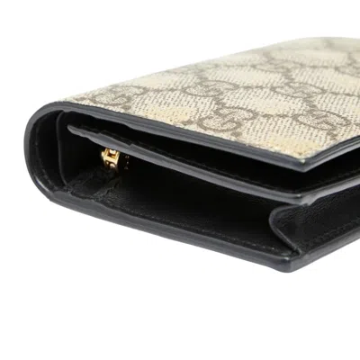 Pre-owned Gucci Gold Beige Brown Pvc Wallet (bi-fold) ()