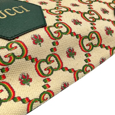 Pre-owned Gucci Green Ivory Canvas Tote Bag ()