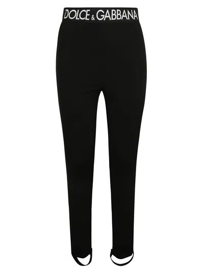 Dolce & Gabbana Fitted Waist Trousers In Black