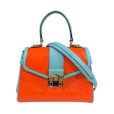 Pre-owned Gucci Light Blue Orange Leather Shoulder Bag ()