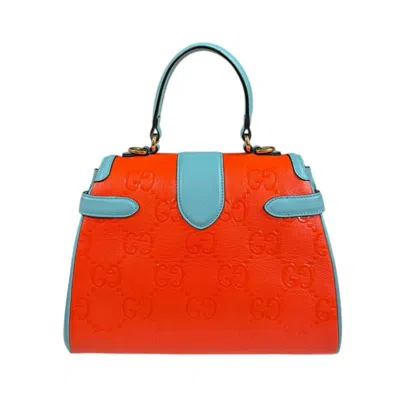 Pre-owned Gucci Light Blue Orange Leather Shoulder Bag ()