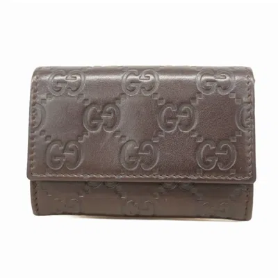 Pre-owned Gucci Light Brown Leather Coin Purse/coin Case ()
