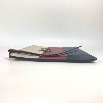 Pre-owned Gucci Navy Red Color Rhinestone Clutch Bag Pouch ()