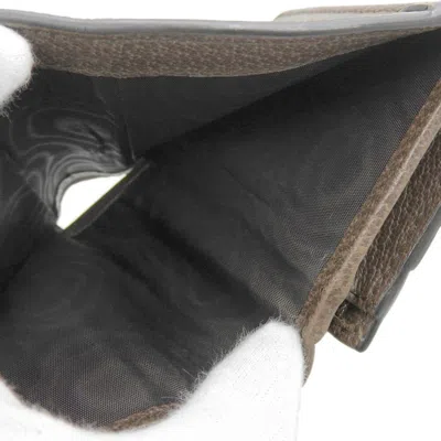 Pre-owned Gucci Ophidia Beige Brown Pvc Wallet (bi-fold) () In Multi