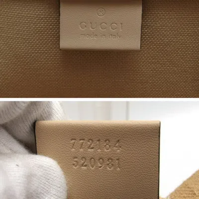 Pre-owned Gucci Ophidia Beige Canvas Handbag Tote Bag () In Sand