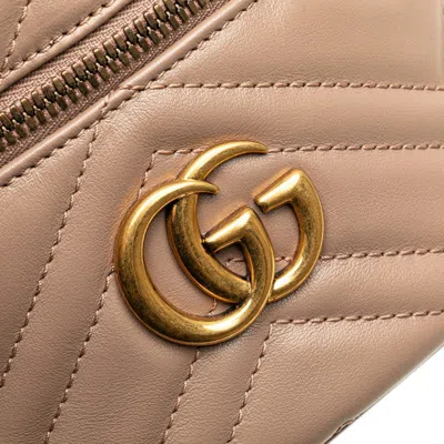 Pre-owned Gucci Pink Beige Leather Backpack ()