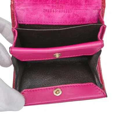 Pre-owned Gucci Pink Red Color Patent Leather Coin Purse/coin Case () In Multi
