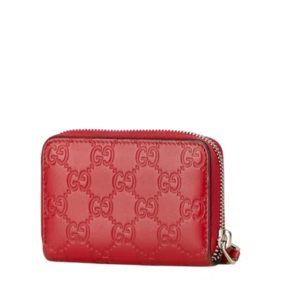 Pre-owned Gucci Red Color Leather Coin Purse/coin Case ()