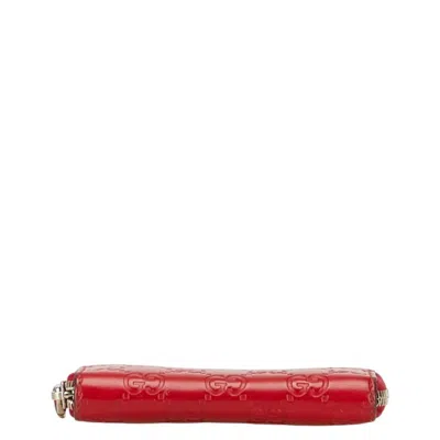 Pre-owned Gucci Red Color Leather Coin Purse/coin Case ()