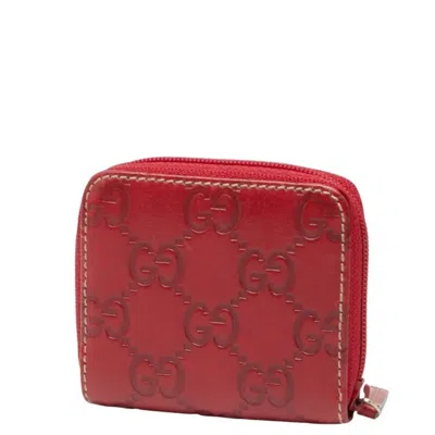 Pre-owned Gucci Red Color Leather Coin Purse/coin Case ()