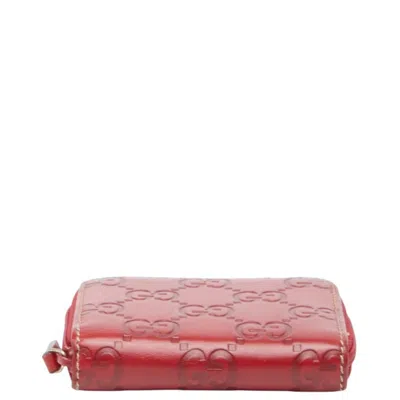 Pre-owned Gucci Red Color Leather Coin Purse/coin Case ()