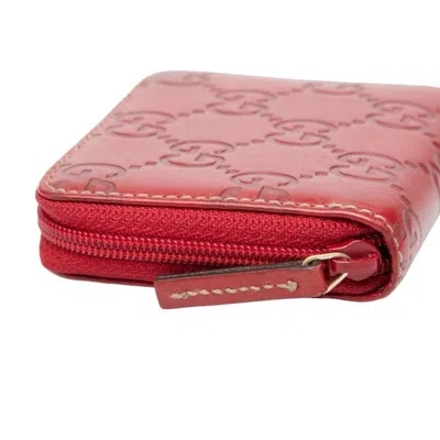 Pre-owned Gucci Red Color Leather Coin Purse/coin Case ()