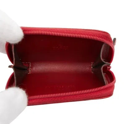 Pre-owned Gucci Red Color Leather Coin Purse/coin Case ()
