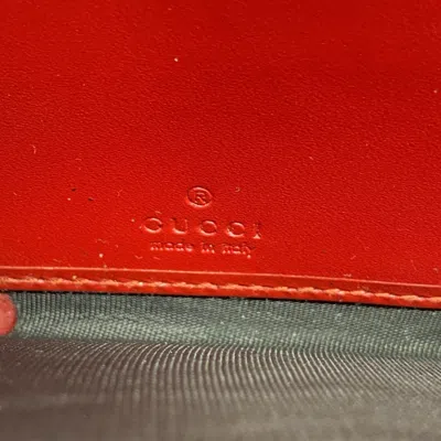 Pre-owned Gucci Red Color Leather Long Wallet (bi-fold) ()