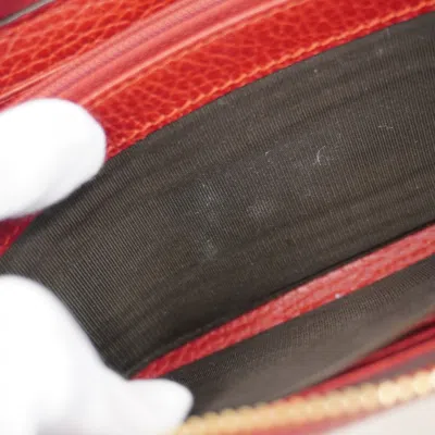 Pre-owned Gucci Red Color Leather Long Wallet (bi-fold) ()