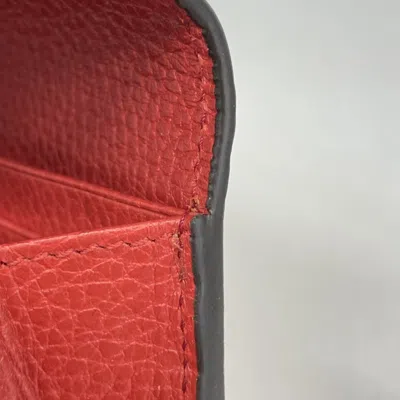 Pre-owned Gucci Red Color Leather Long Wallet (bi-fold) ()
