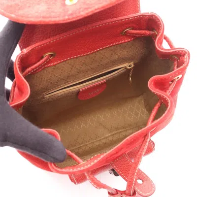 Pre-owned Gucci Red Color Suede Leather Backpack ()