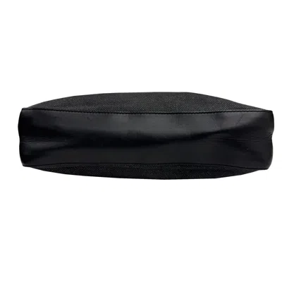 Pre-owned Gucci Sherry Line Black Denim Leather Handbag Tote Bag ()