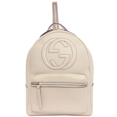Pre-owned Gucci Soho White Leather Backpack ()