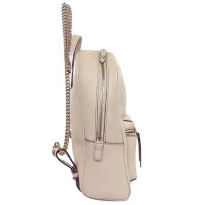 Pre-owned Gucci Soho White Leather Backpack ()