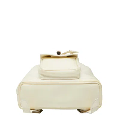 Pre-owned Gucci White Nylon Leather Backpack ()