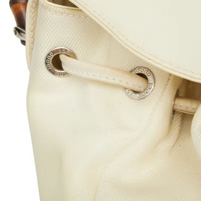 Pre-owned Gucci White Nylon Leather Backpack ()