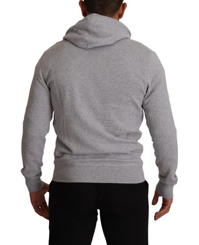 Hackett Gray Full Zip Hooded Cotton Sweatshirt Sweater In Gray