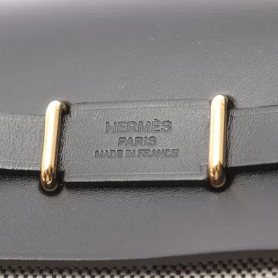 Pre-owned Hermes Beige Black Canvas Leather Clutch Bag () In Multi