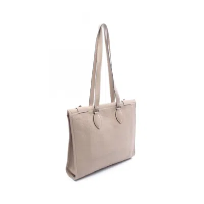 Pre-owned Hermes Beige Fjord Leather Leather Tote Bag () In Sand